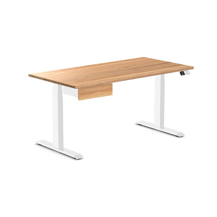 Desky Dual Hardwood Standing Desk With Drawer