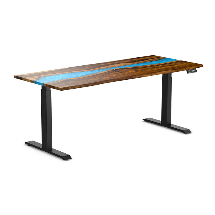 pheasantwood hardwood river resin standing desk