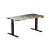 teak hardwood river resin standing desk