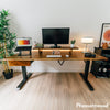 Desky Dual Hardwood Standing Desk With Drawer-Hardwood Dual Desk-Desky-Pheasantwood-1500x750mm-Matte Black-DeskyÌâå¨ Australia