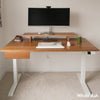 Desky Dual Hardwood Standing Desk With Drawer-Hardwood Dual Desk-Desky-Pheasantwood-1500x750mm-Matte Black-Desky® Australia