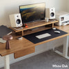 Desky Dual Hardwood Standing Desk With Drawer-Hardwood Dual Desk-Desky-Pheasantwood-1500x750mm-Matte Black-DeskyÌâå¨ Australia