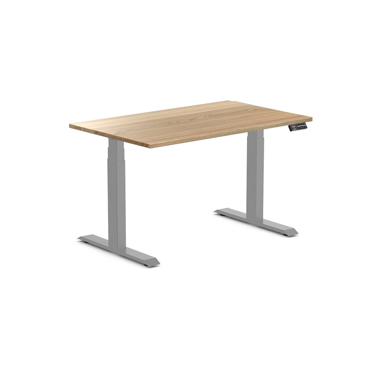 dual hardwood sit stand desk