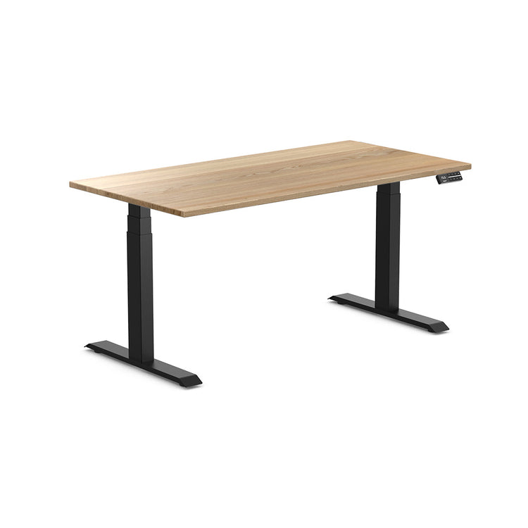 dual hardwood height adjustable desk