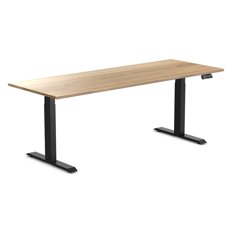 dual hardwood height adjustable desk