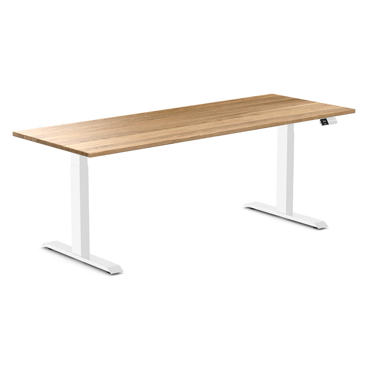 Desky Dual Hardwood Sit Stand Desk-White Oak Desky®