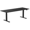 Desky Dual melamine sit stand desk 2000mm black desktop