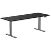 Desky Dual melamine sit stand desk 2000mm black desktop