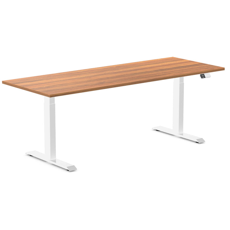 Desky Dual melamine sit stand desk 2000mm prime oak desktop