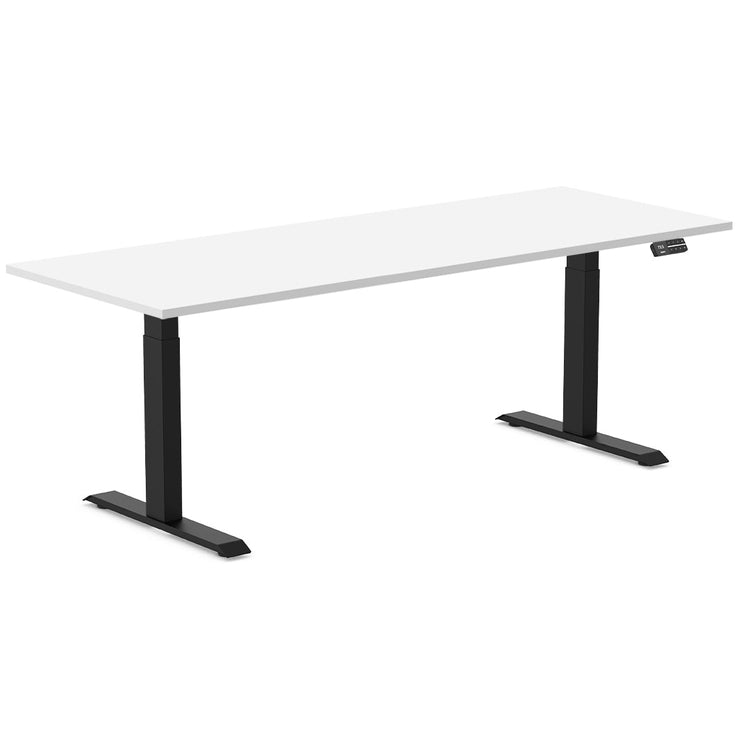 Desky Dual melamine sit stand desk 2000mm white desktop