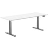 Desky Dual melamine sit stand desk 2000mm white desktop