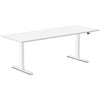 Desky Dual melamine sit stand desk 2000mm white melamine