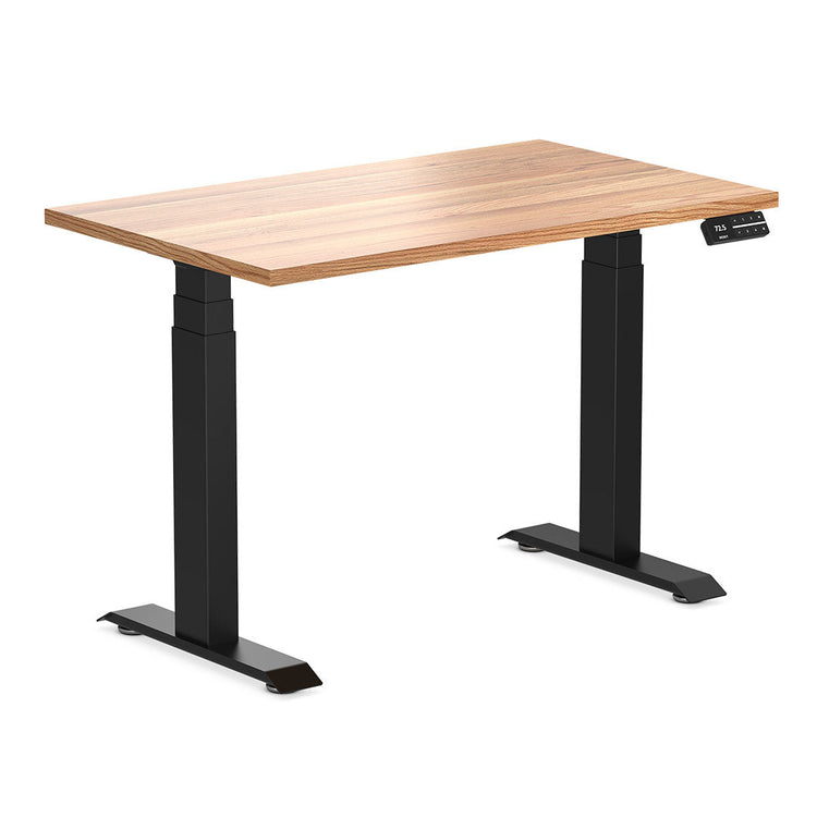 Desky Dual Mini Hardwood Sit Stand Desk-Red Oak Desky®