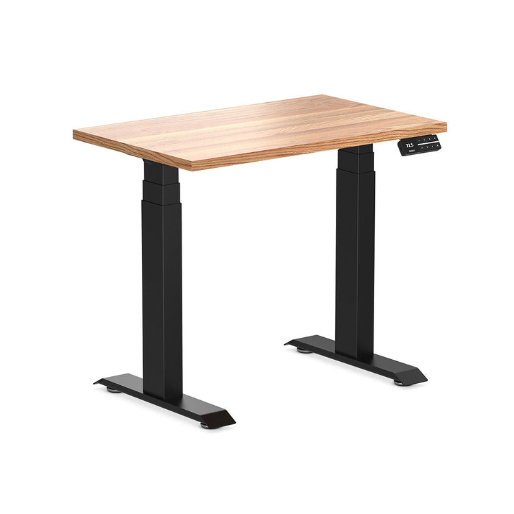 Desky Dual Mini Hardwood Sit Stand Desk-Red Oak Desky®