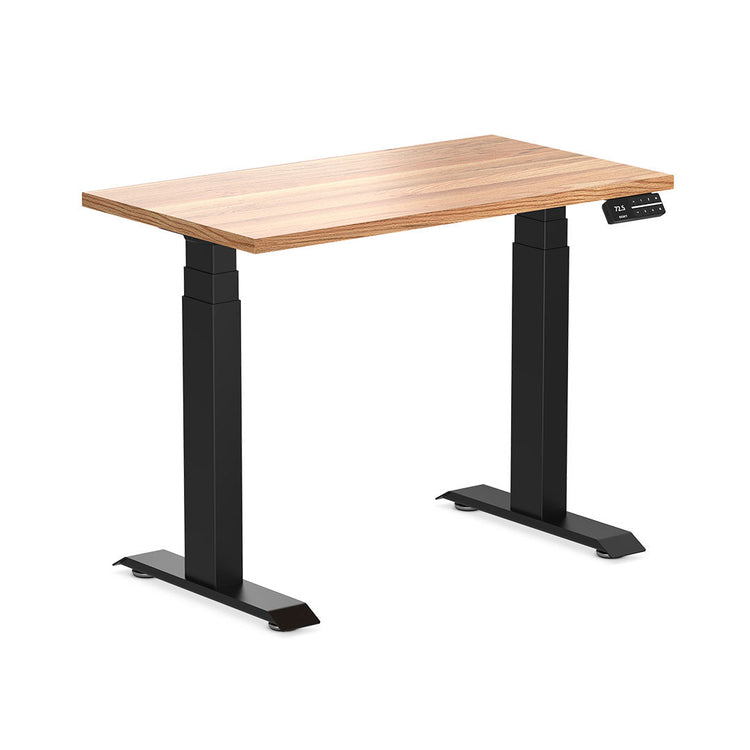 Desky Dual Mini Hardwood Sit Stand Desk-Red Oak Desky®