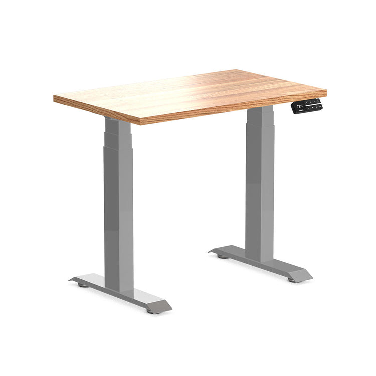 Desky Dual Mini Hardwood Sit Stand Desk-Red Oak Desky®