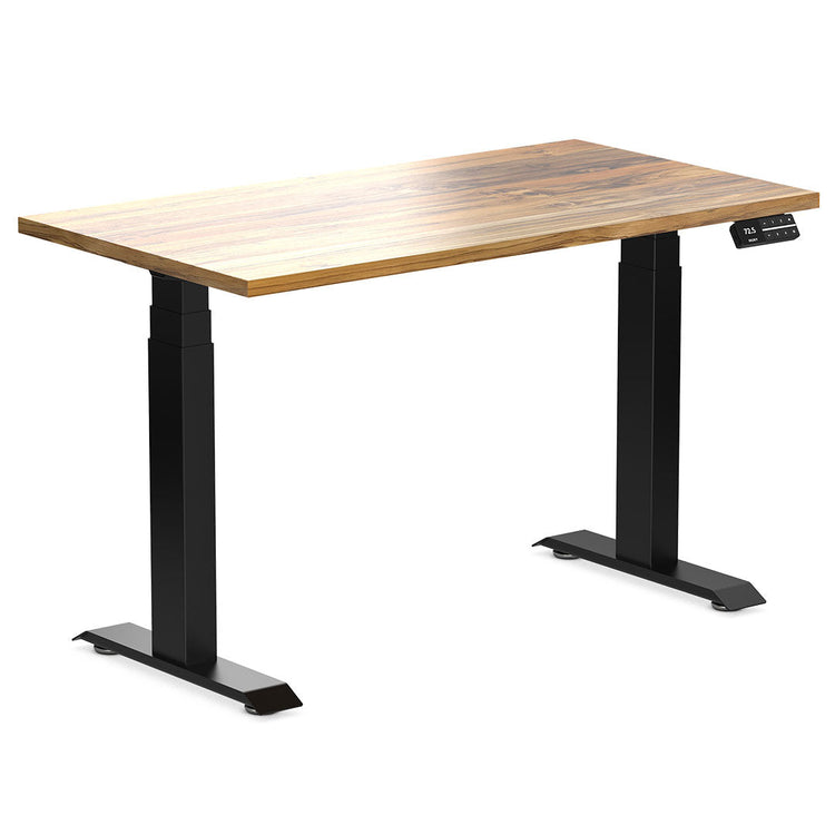 Desky Dual Mini Hardwood Sit Stand Desk-Teak Desky®