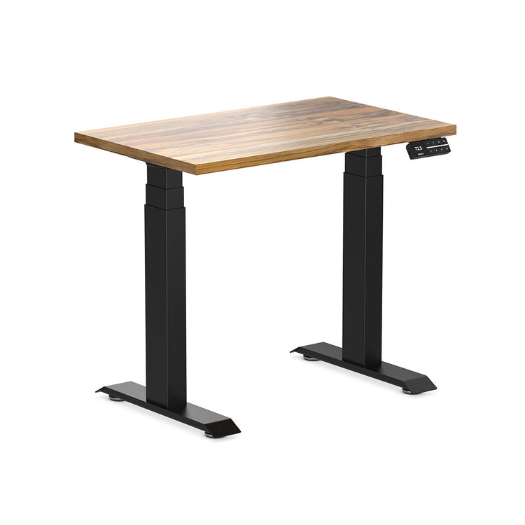 Desky Dual Mini Hardwood Sit Stand Desk-Teak Desky®