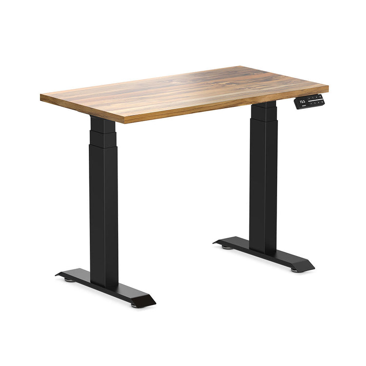 Desky Dual Mini Hardwood Sit Stand Desk-Teak Desky®