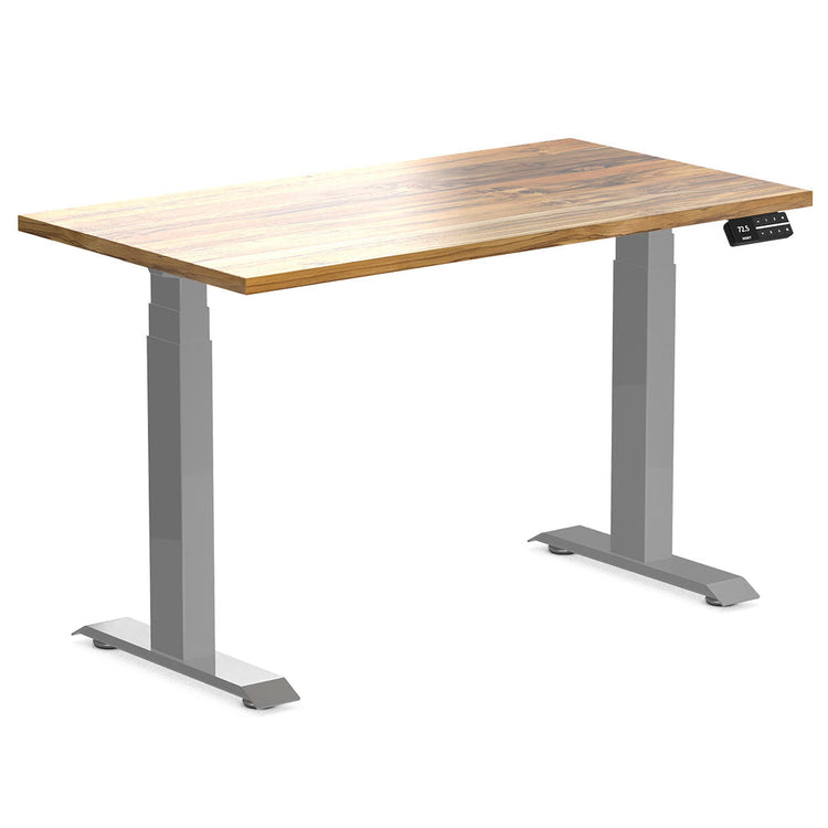 Desky Dual Mini Hardwood Sit Stand Desk-Teak Desky®