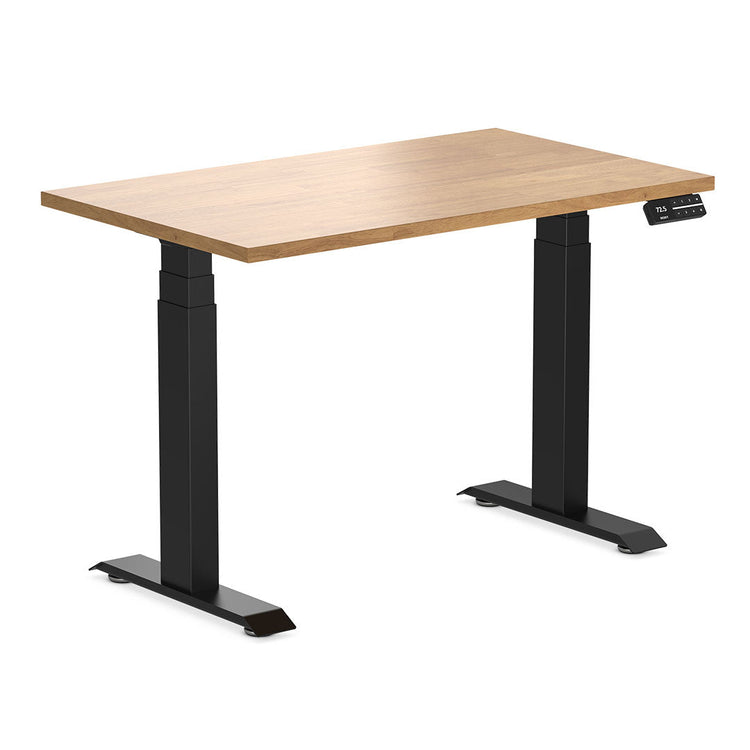 dual mini rubberwood sit stand desk