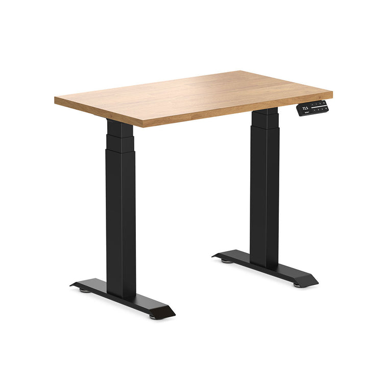 dual mini rubberwood sit stand desk