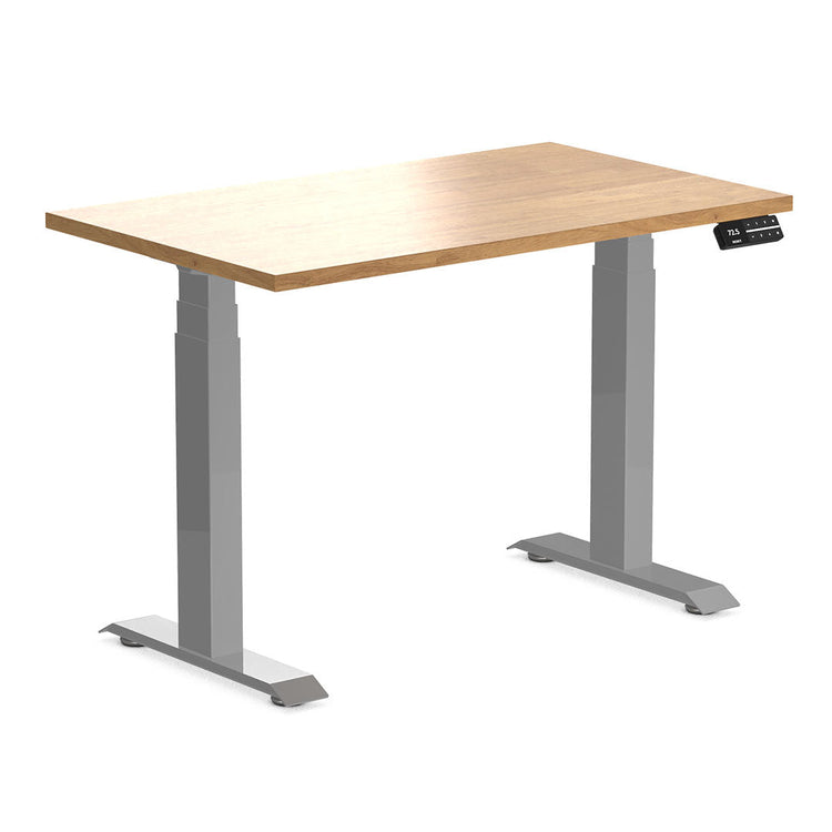 dual mini rubberwood height adjustable desk