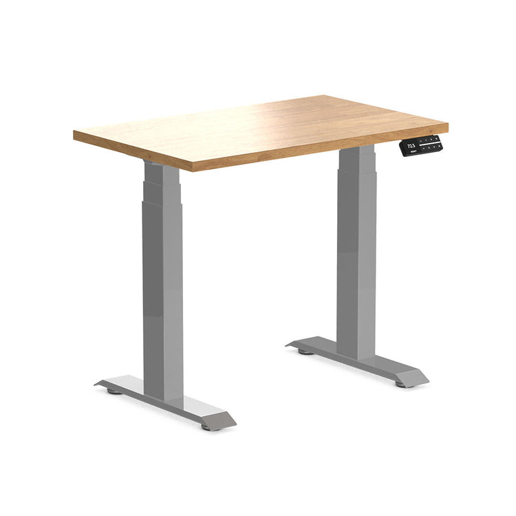 dual mini rubberwood height adjustable desk