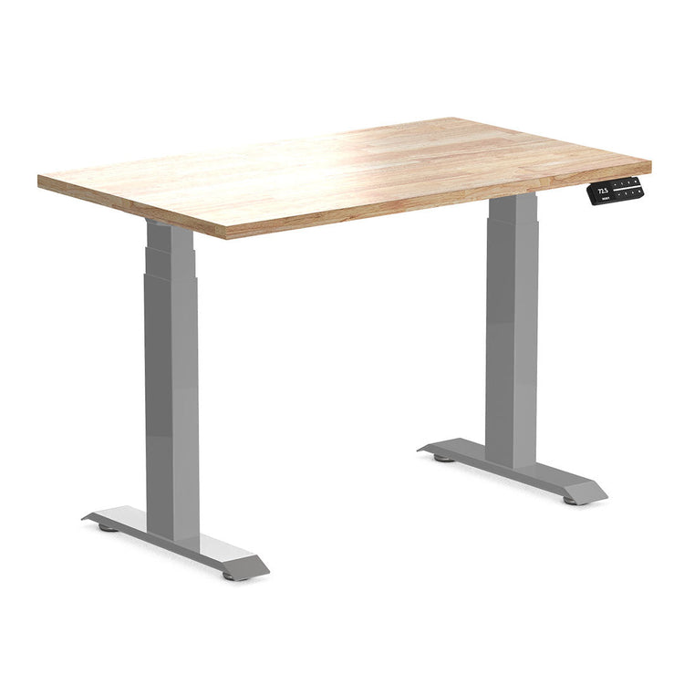 dual mini rubberwood height adjustable desk