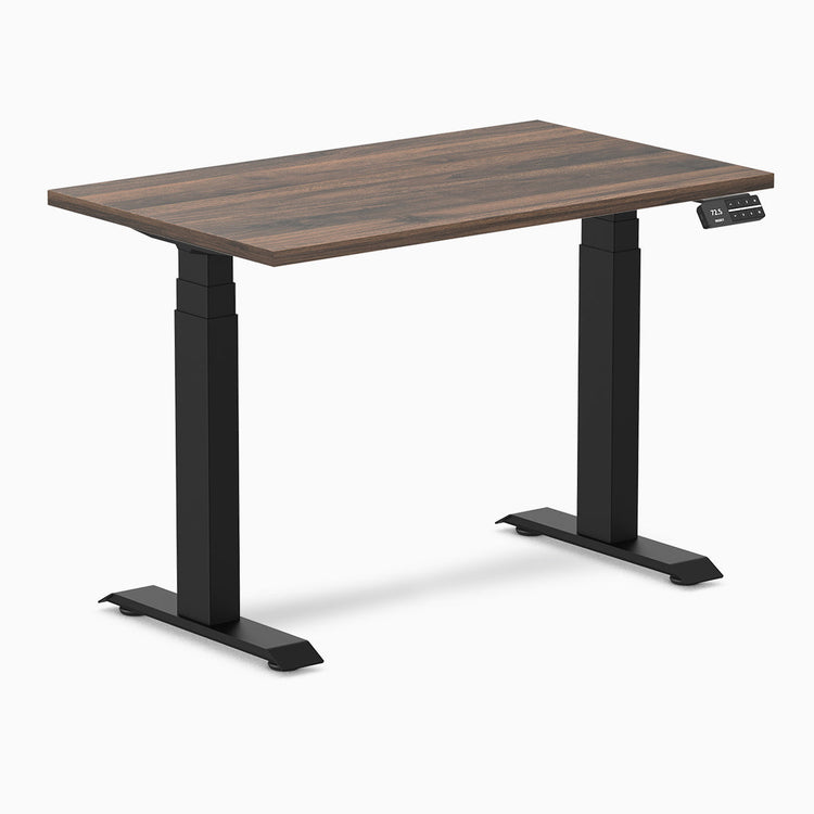 Desky Dual mini sit stand desk jarrah legno melamine desktop