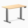 Desky Dual mini sit stand desk sublime teak melamine desktop