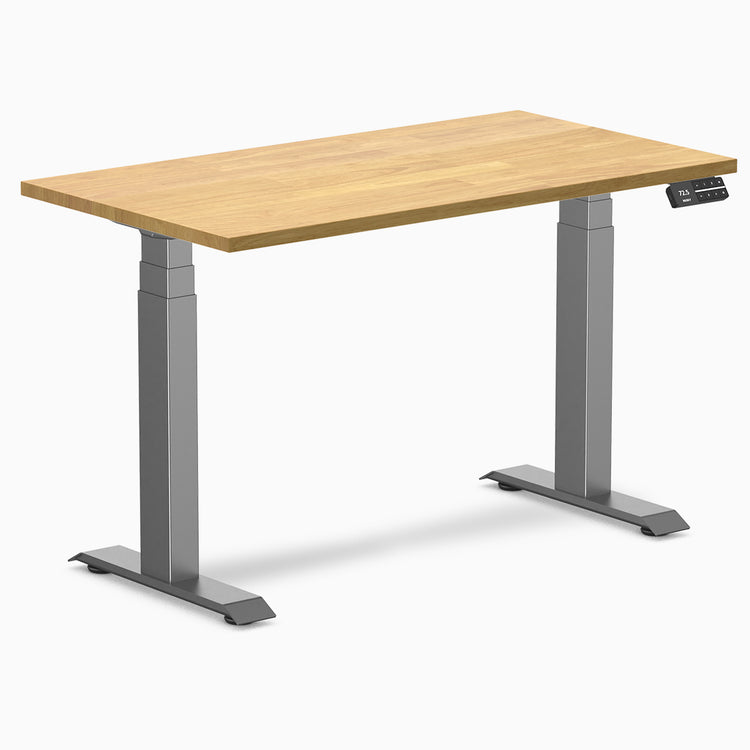 Dual mini rubberwood light oak standing desk - Desky