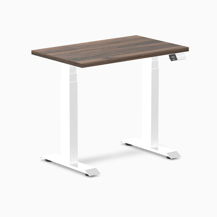 Desky Dual mini sit stand desk jarrah legno melamine desktop