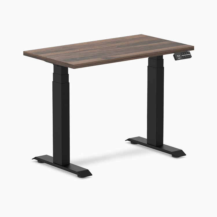 Desky Dual mini sit stand desk jarrah legno melamine desktop