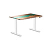 dual resin hardwood sit stand desk