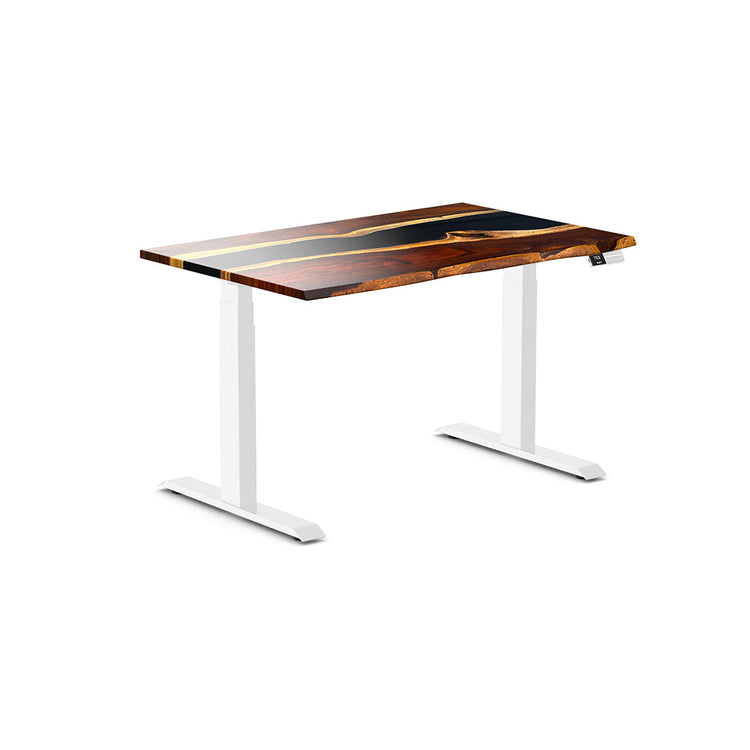 dual resin hardwood sit stand desk