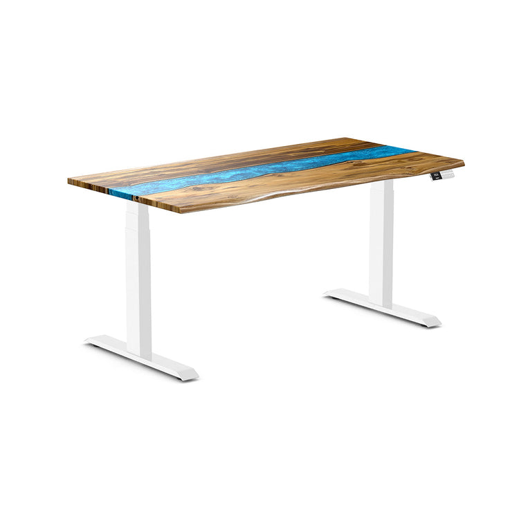 Desky Dual Resin Hardwood Sit Stand Desk