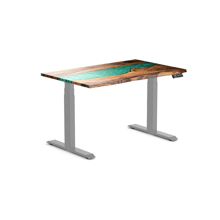 walnut hardwood river resin desk