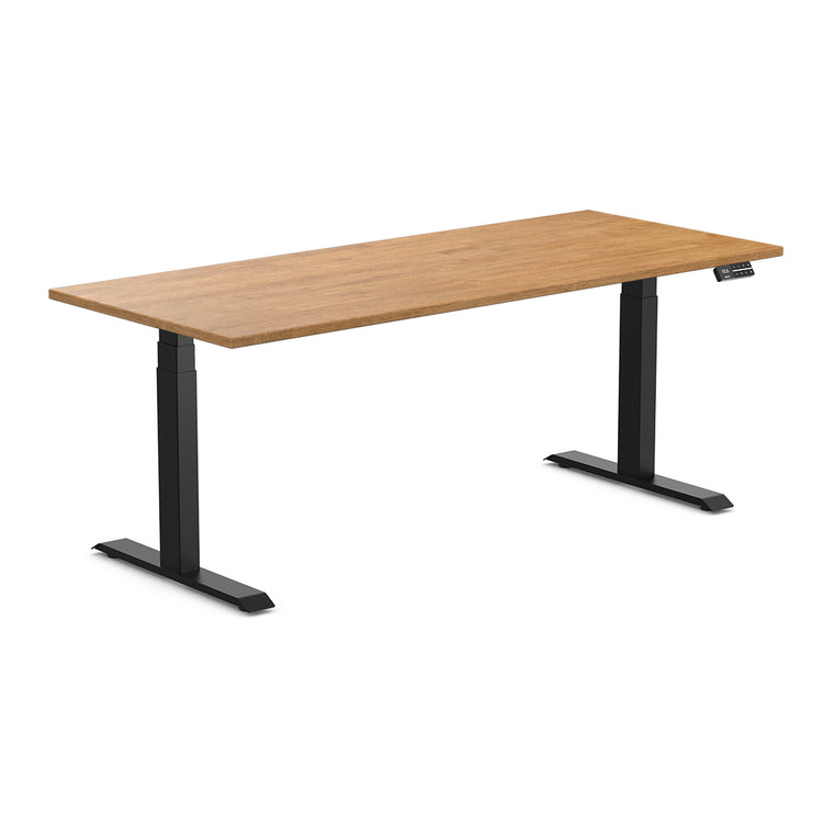 Dual Rubberwood Sit Stand Desk