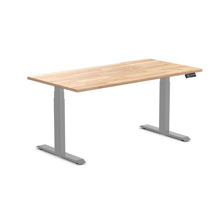 dual rubberwood sit stand desk