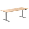 dual rubberwood sit stand desk