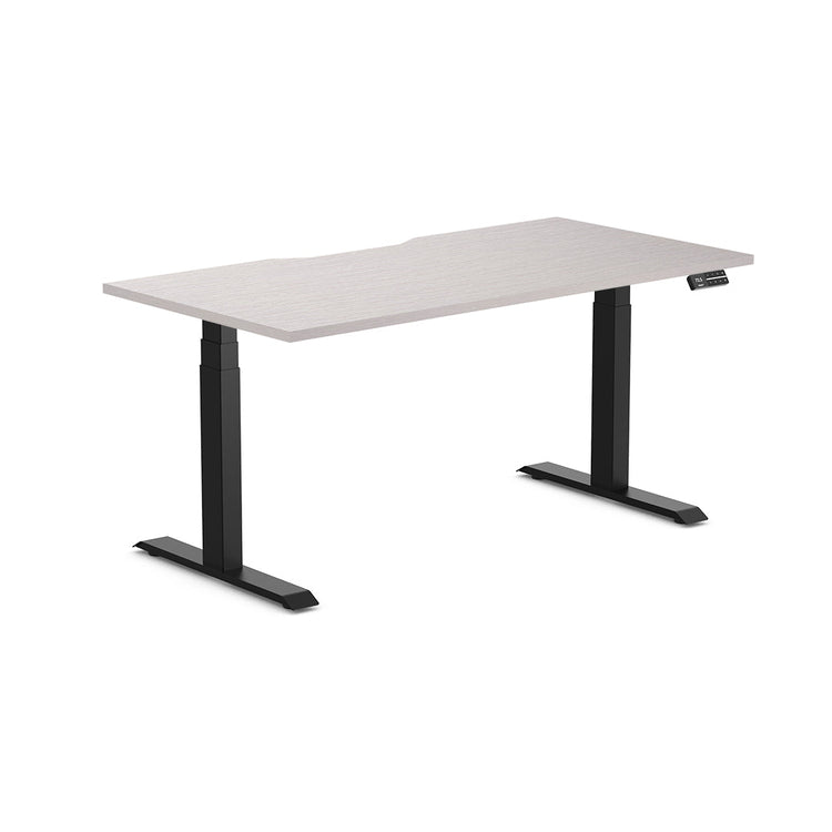 dual scalloped melamine height adjustable desk