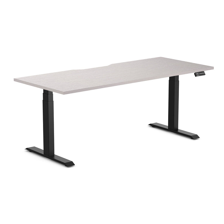 dual scalloped melamine height adjustable desk