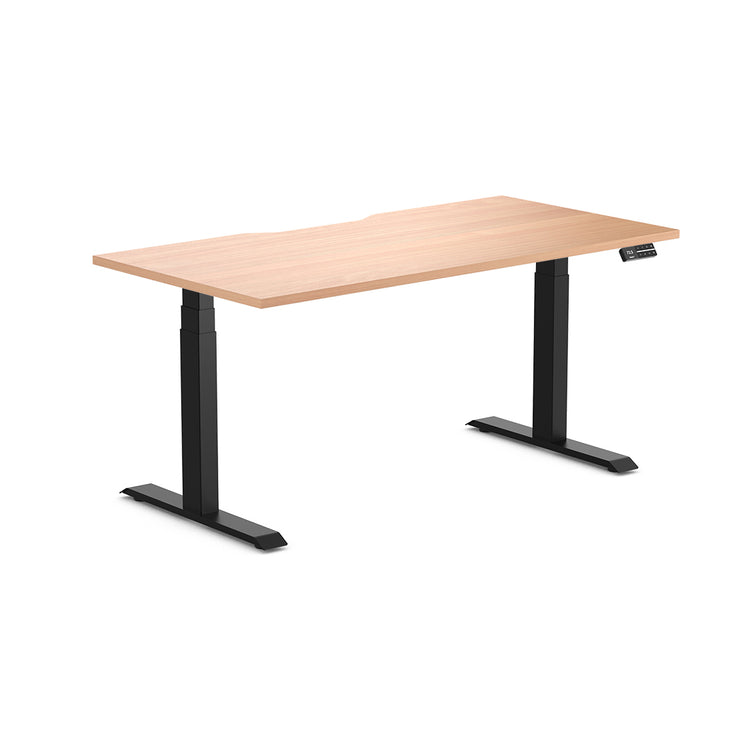 Dual Scalloped Melamine Sit Stand Desk