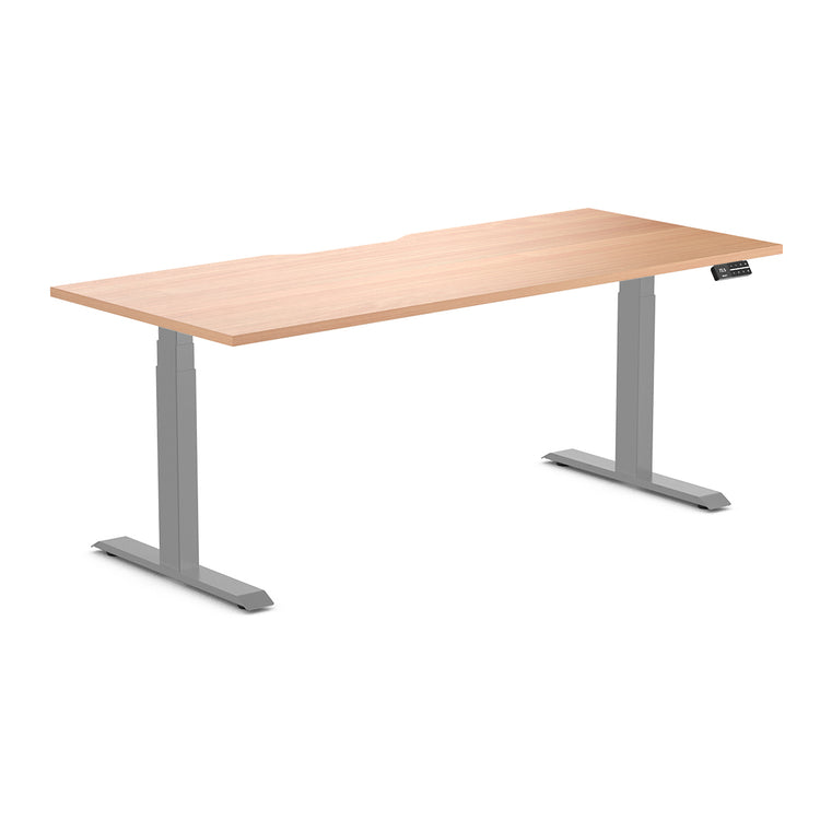 Dual Scalloped Melamine Sit Stand Desk