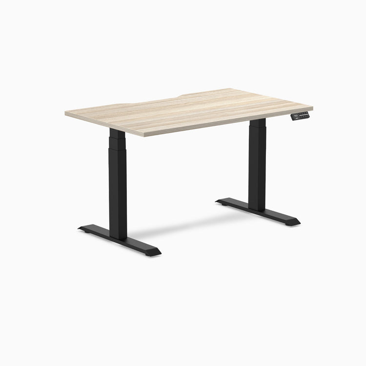 Desky Dual Scalloped Melamine Sit Stand Desk