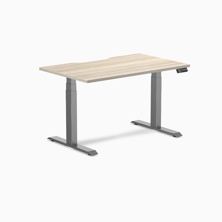 Desky Dual Scalloped Melamine Sit Stand Desk