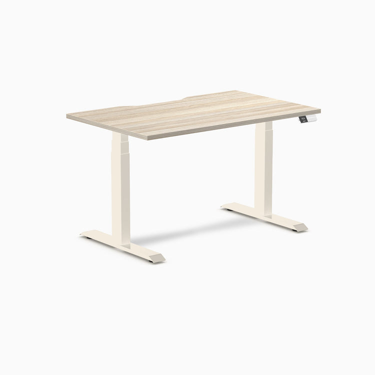 Desky Dual Scalloped Melamine Sit Stand Desk