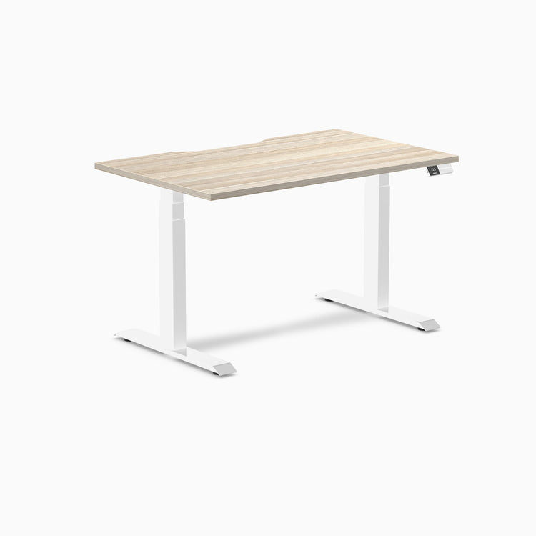 Desky Dual Scalloped Melamine Sit Stand Desk