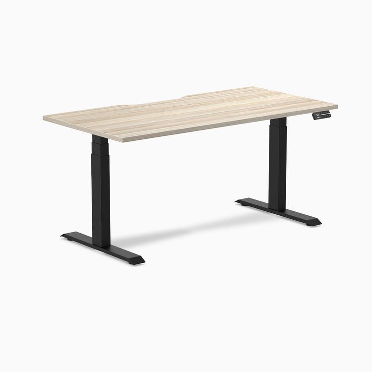 Desky Dual Scalloped Melamine Sit Stand Desk